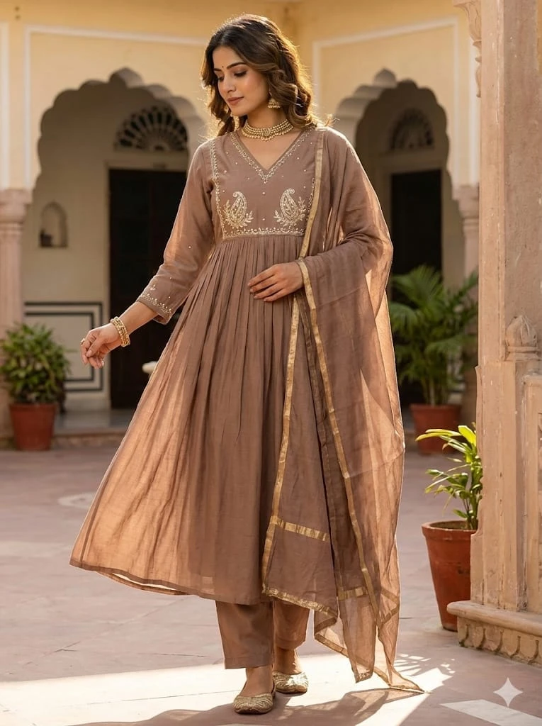 Aspora Women's Blooming Sequinned Kurti